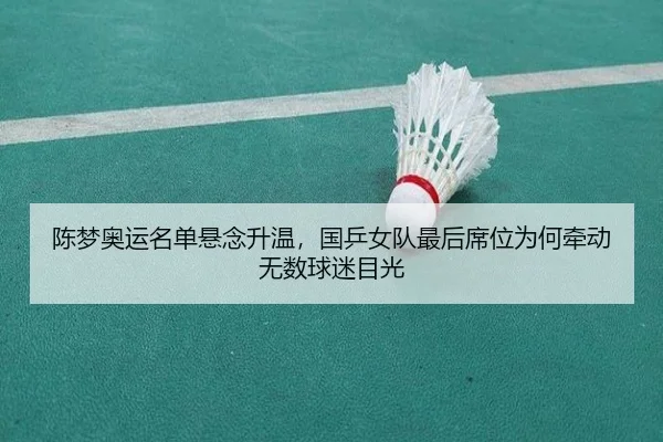 陈梦奥运名单悬念升温，国乒女队最后席位为何牵动无数球迷目光